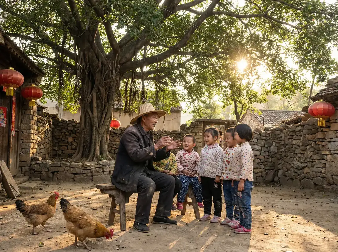 老人在大榕树下给孩子们讲故事 - 国色天香在线观看全集免费播放 乡村记忆